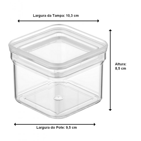 Porta Mantimento 500ml 8cm Altura Por 10,3cm Largura Em Plástico
